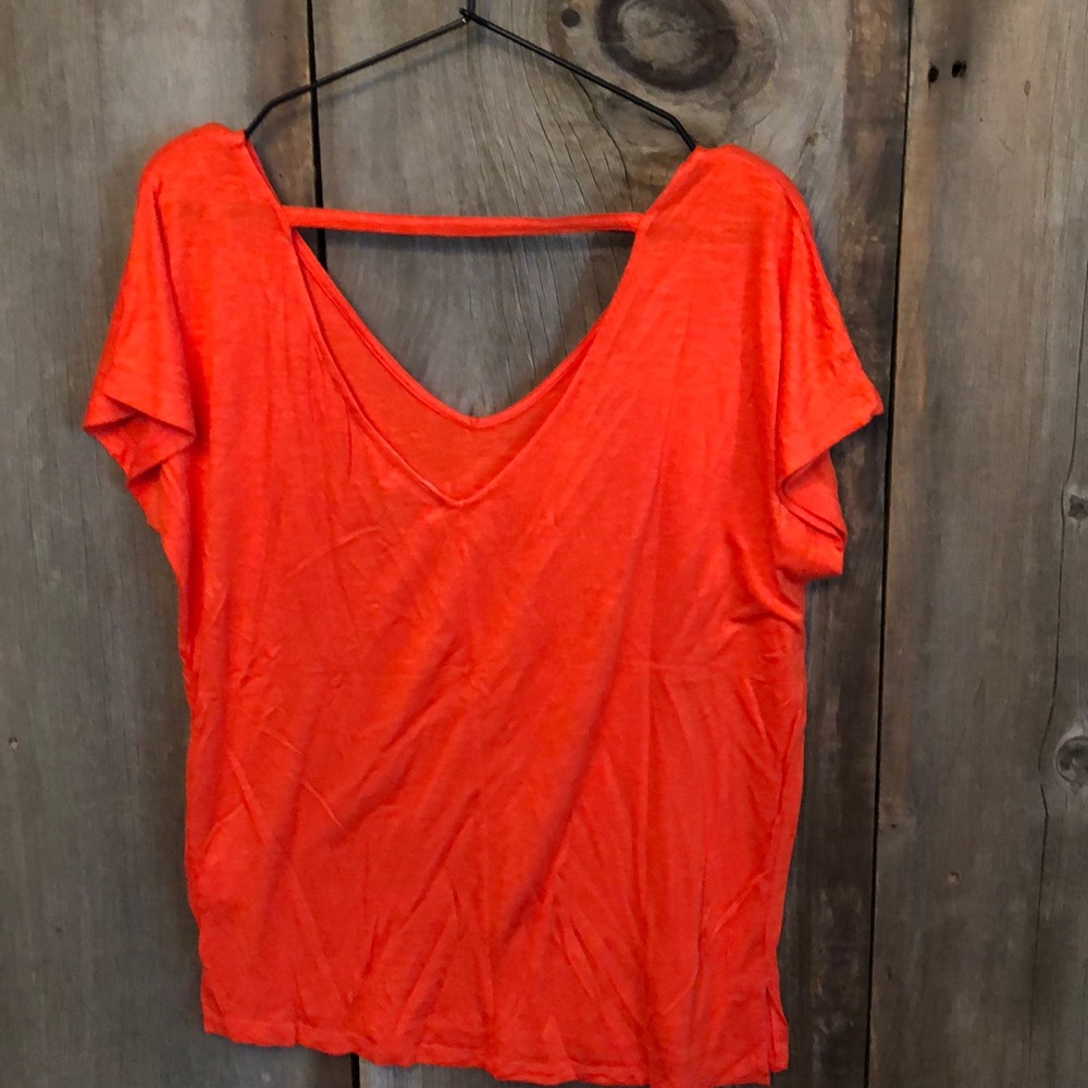 Old Navy V-neck Short Sleeve Top Orange Small - Picture 5 of 11